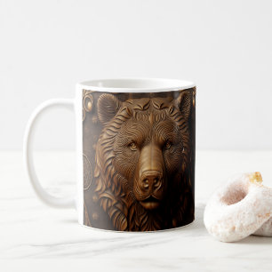 Mug Apparence en cuir 3D avec grizzli imprimé
