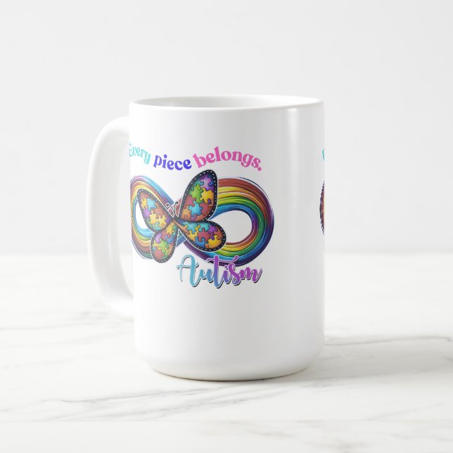 Mug Appartenance dans chaque sabot - Puzzle de l'autis (Devant gauche)