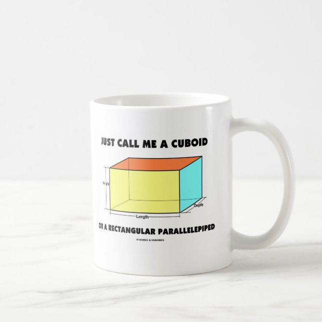 Mug Appelez-juste moi parallélépipède cuboïde ou (Droite)