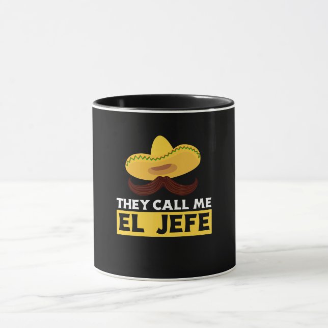 Mug Appelez-moi Jefe Funny Chef Mexicain Cook Boss Cad (Centre)