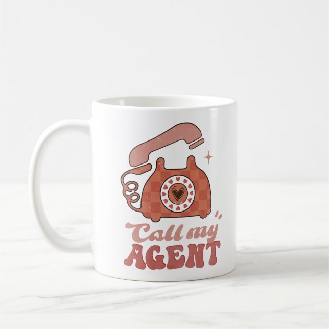 Mug Appelez mon agent Funny Valentine's Day (Gauche)