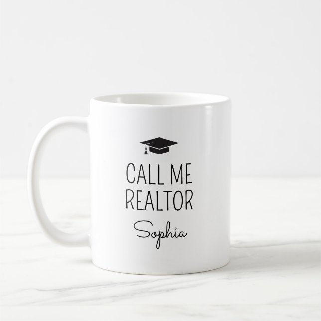 Mug Appellez-Moi Courtier Nom Personnalisé (Gauche)
