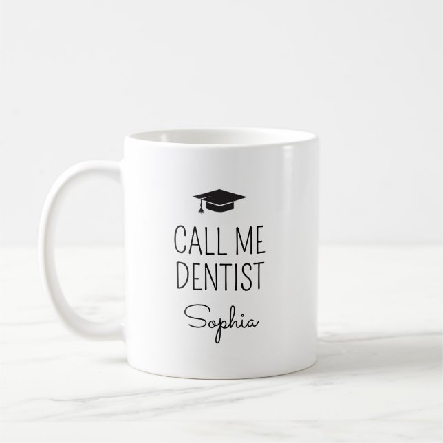Mug Appellez-Moi Dentiste Nom Personnalisé (Gauche)