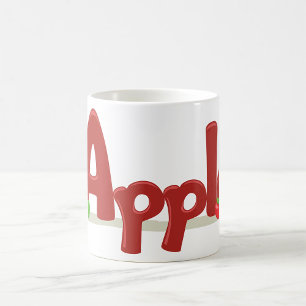 Mug Apple Word Art avec des pommes rouges et vertes
