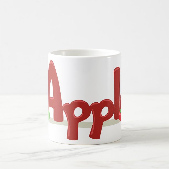 Mug Apple Word Art avec des pommes rouges et vertes (Créateur téléchargé)