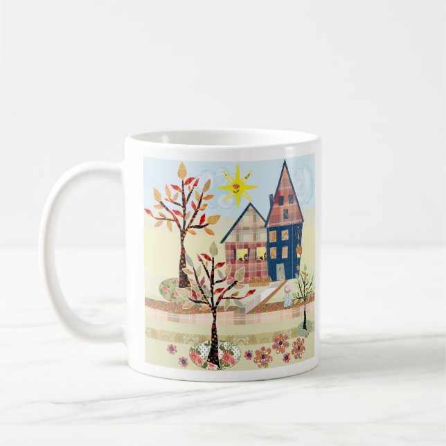 Mug Applique, maisons, village (Gauche)