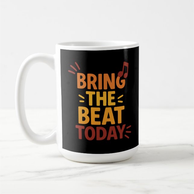 Mug Apportez le Beat Today Musique rétro colorée (Gauche)