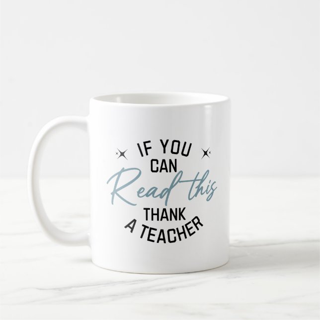 Mug Appréciation amusante de l'enseignant Lire à nouve (Gauche)