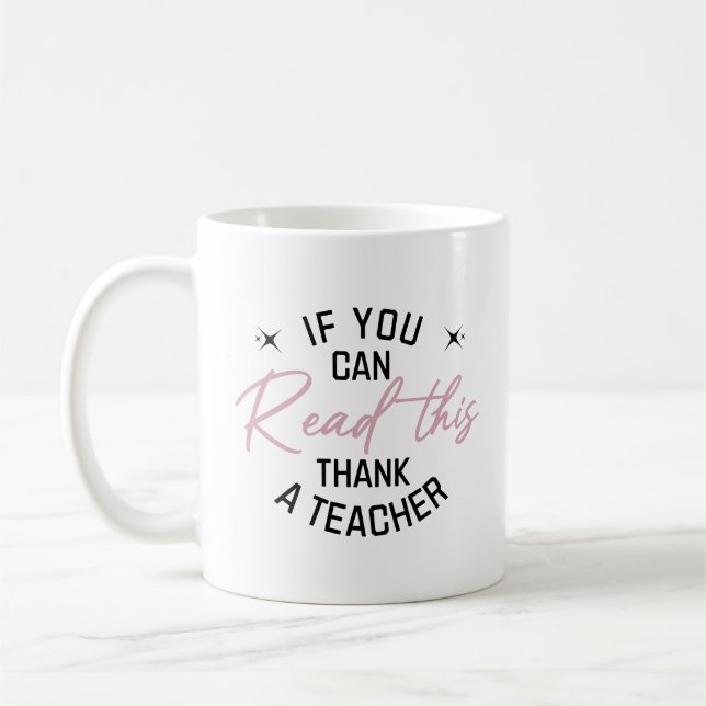 Mug Appréciation amusante de l'enseignant Lire à nouve (Gauche)