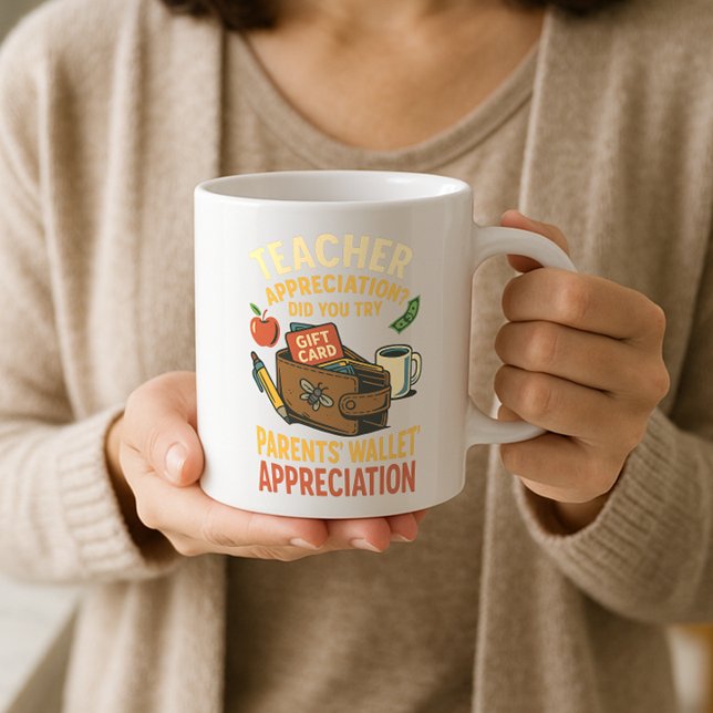 Mug Appréciation amusante de l'enseignant; Porte-monna (Créateur téléchargé)