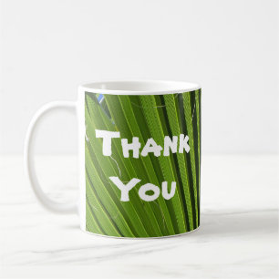 Mug Appréciation de la feuille de palme verte du Merci