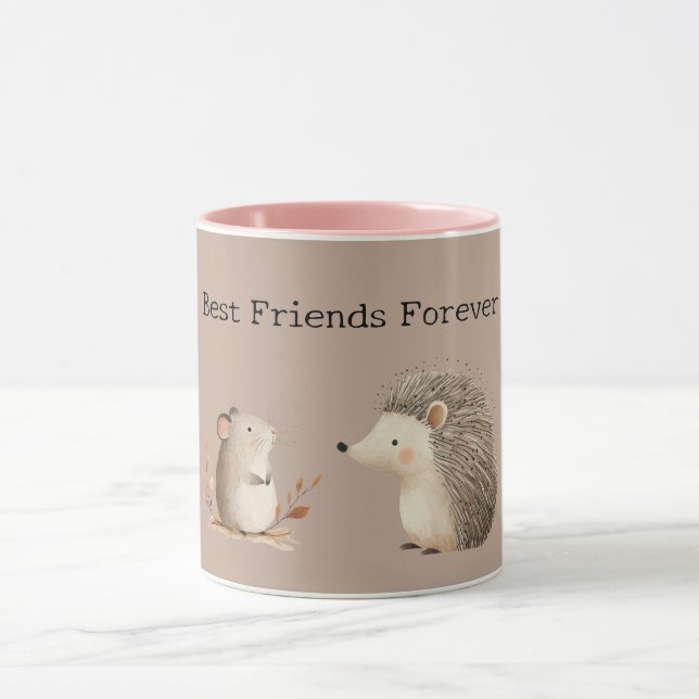 Mug Appréciation de la Souris Hérisson Marron Crème Mi (Centre)