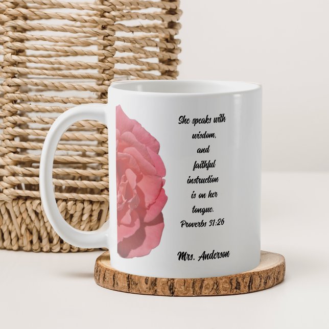 Mug Appréciation de l'enseignant Bible Verse Proverbes (Créateur téléchargé)
