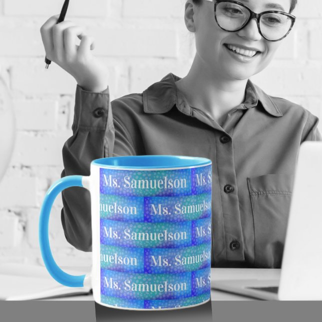 Mug Appréciation de l'enseignant bleu océan (Créateur téléchargé)