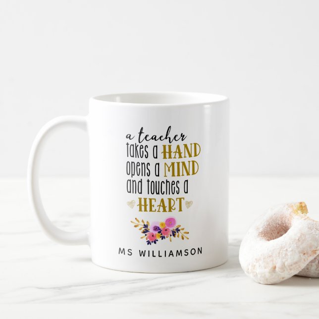 Mug Appréciation de l'enseignant cadeau personnalisé e (Avec donut)