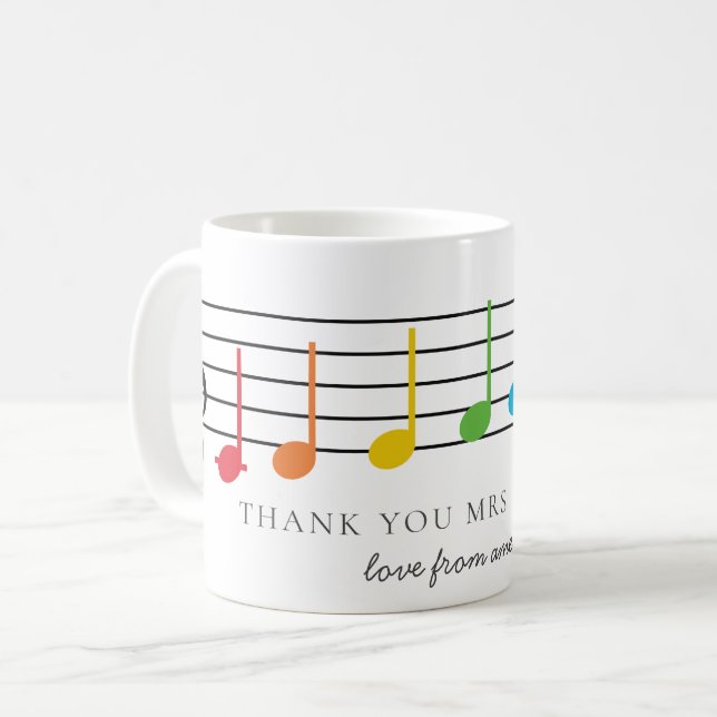 Mug Appréciation de l'enseignant de musique Merci Rain (Devant gauche)