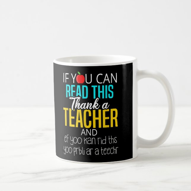 Mug Appréciation de l'enseignant mignon et drôle (Droite)