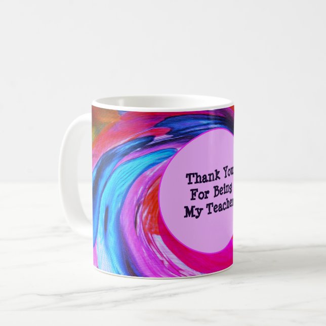 Mug Appréciation de l'enseignant Tie Dye Merci de clas (Devant gauche)