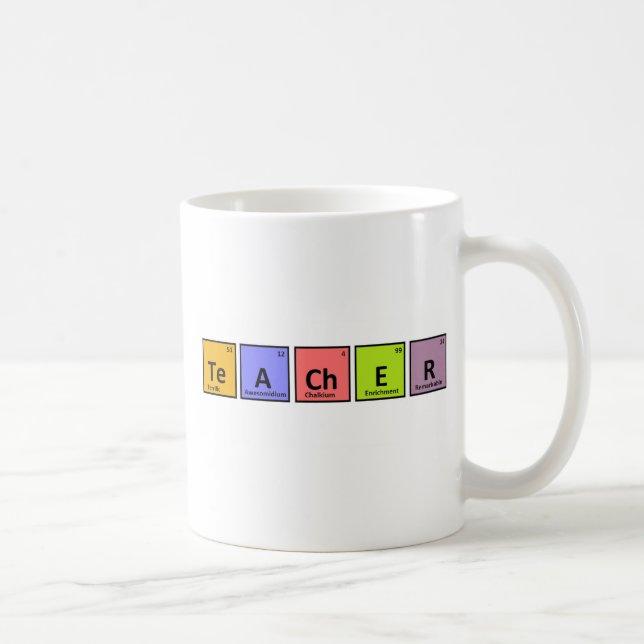 Mug Appréciation de professeur de Tableau périodique (Droite)