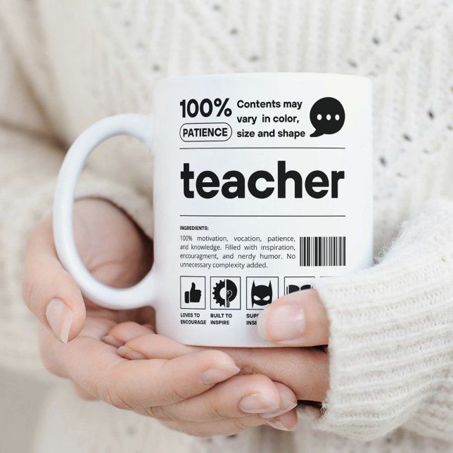 Mug Appréciation des enseignants Code-barres humoristi (Créateur téléchargé)