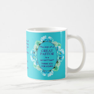 Mug Appréciation du pasteur floral bleu