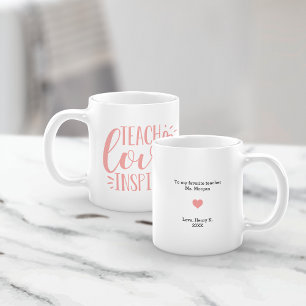 Mug Apprendre, Amour, Inspirer   Message personnalisé