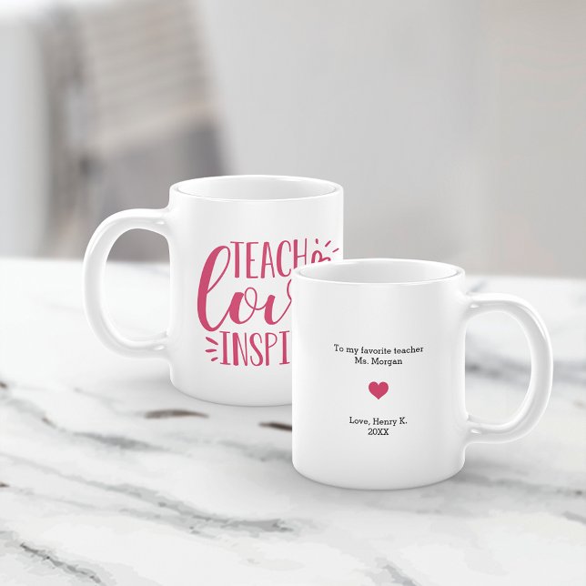 Mug Apprendre, Amour, Inspirer | Message personnalisé (Créateur téléchargé)
