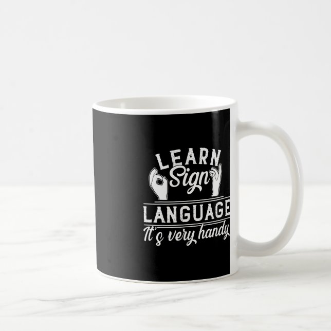 Mug Apprendre Langue des signes ASL Enseignant Sourde  (Droite)