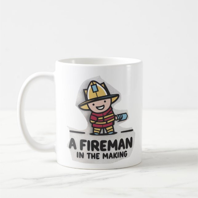 Mug Apprenti pompier. Futur pompier  (Gauche)
