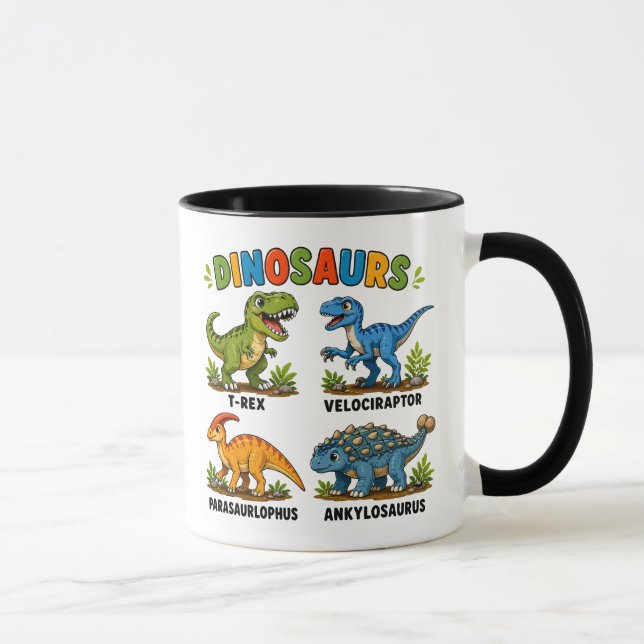 Mug Apprentissage des espèces de dinosaures pour les e (Droite)