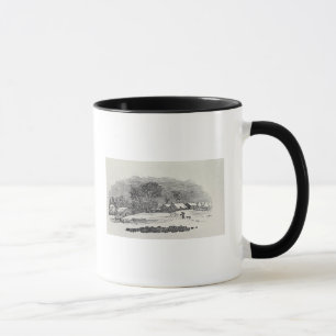 Mug Approche d'un village pendant l'hiver