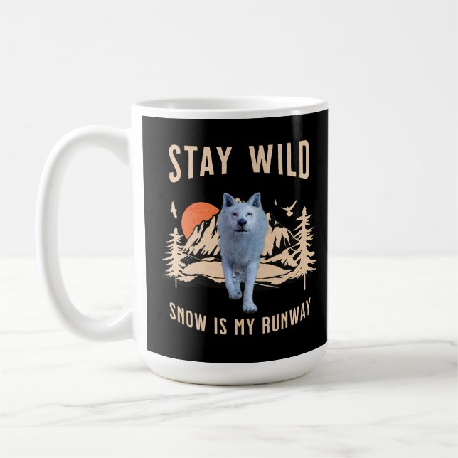 Mug Après Ski Snow Runway Wolf Art (Gauche)