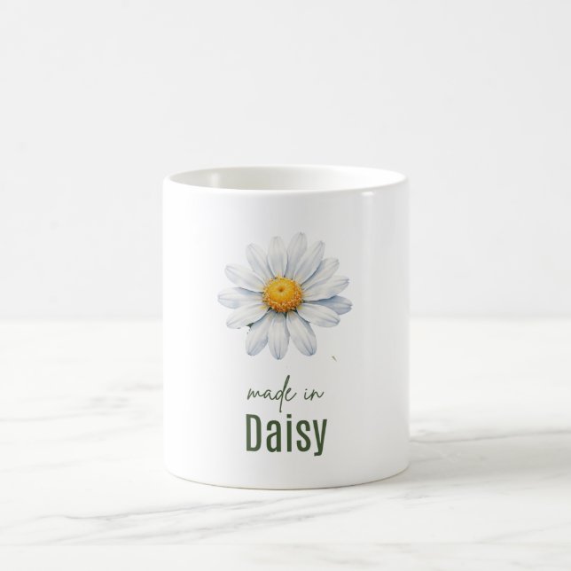 Mug April Daisy Birth Flower Coffee Cup Watercolor (Centre)