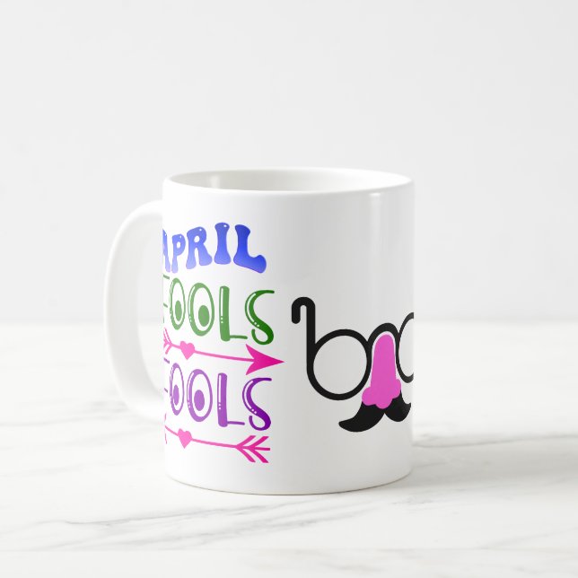 Mug April Fool's Day Fools Moustache & lunettes (Devant gauche)