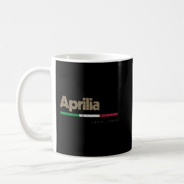 Mug Aprilia Italie Ville Retro Drapeau Italie Pullover (Gauche)