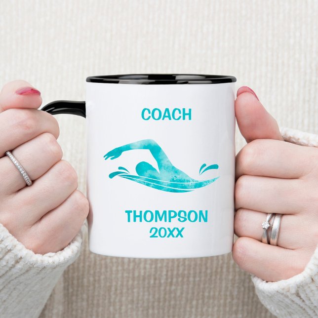 Mug Aqua Aquarelle Coach (Créateur téléchargé)