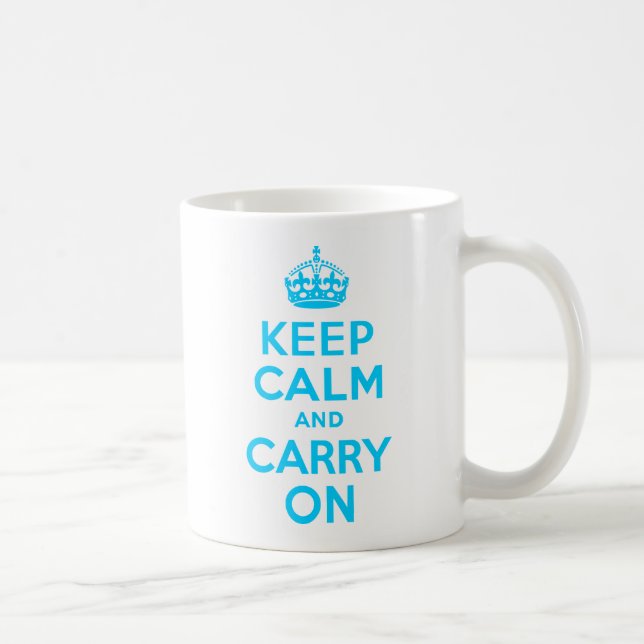 Mug Aqua Blue Gardez le calme et continuer (Droite)