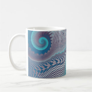 Mug Aqua et Taupe Tourbillons océaniques Abstraits