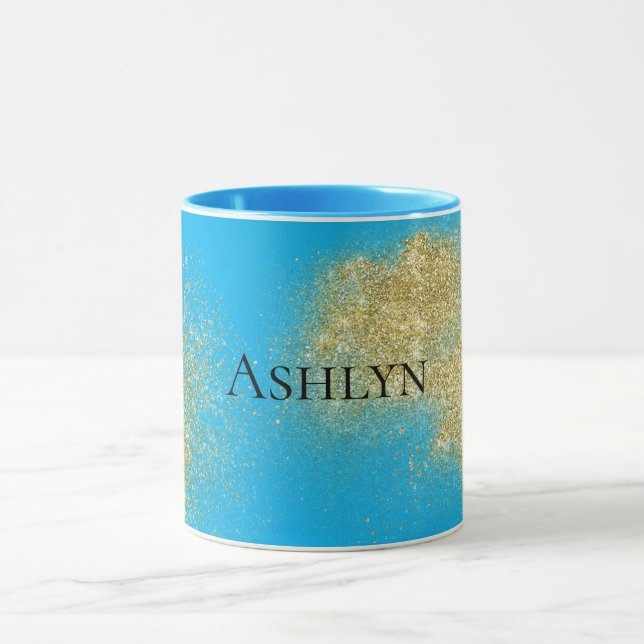 Mug Aqua Gold Glitzy Parties scintillant (Centre)