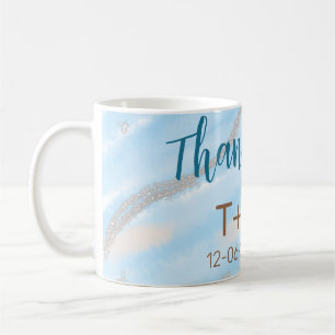 Mug Aqua or thank you ajoutez nom couple date année te