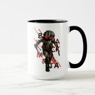 Mug Aquaman   Black Manta Scattered Typography Graphic