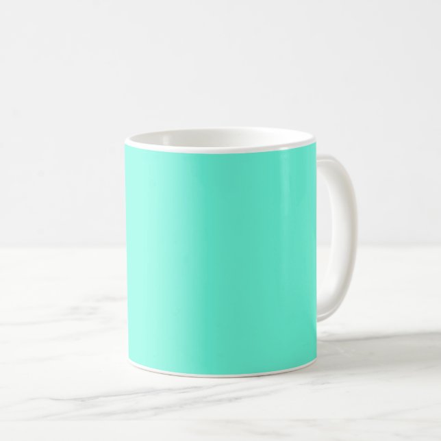 Mug Aquamarine bleu vert Turquoise couleur solide (Devant droit)