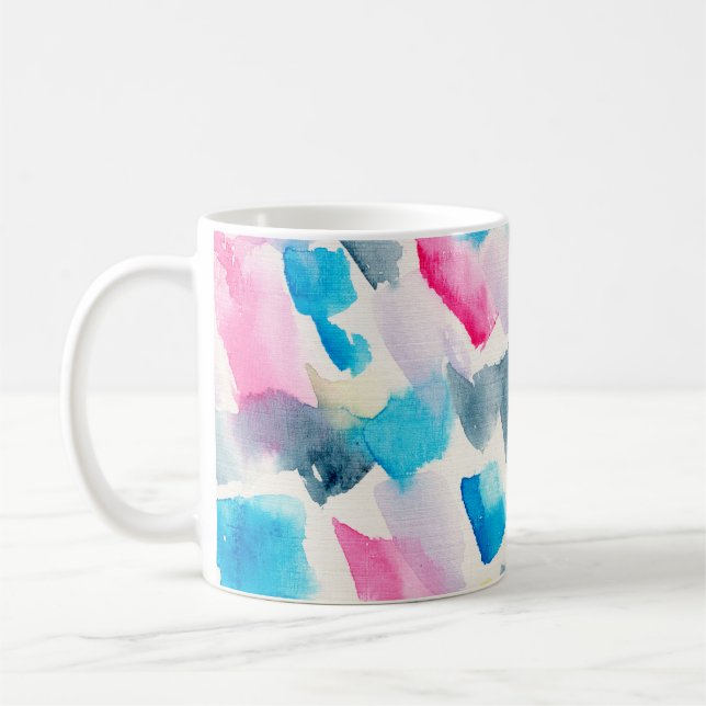Mug aquarelle à la main abstraite brosse traits retour (Gauche)