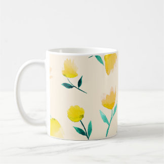 Mug Aquarelle Abstrait Motif de pivoine florale