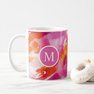Mug Aquarelle Abstrait Orange Rose