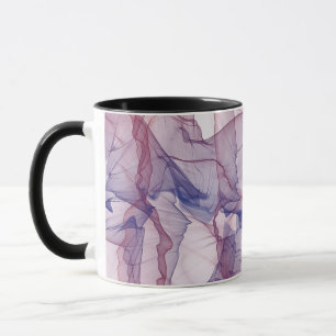 Mug Aquarelle Abstraite blanche rouge bleu et violet