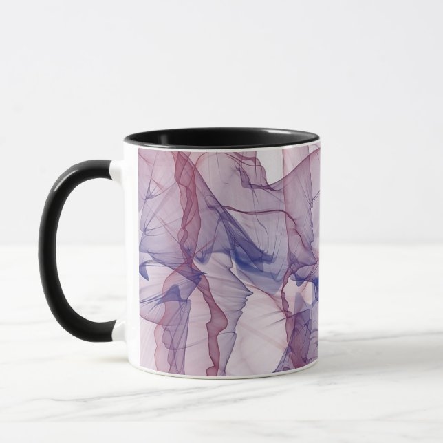Mug Aquarelle Abstraite blanche rouge bleu et violet (Gauche)