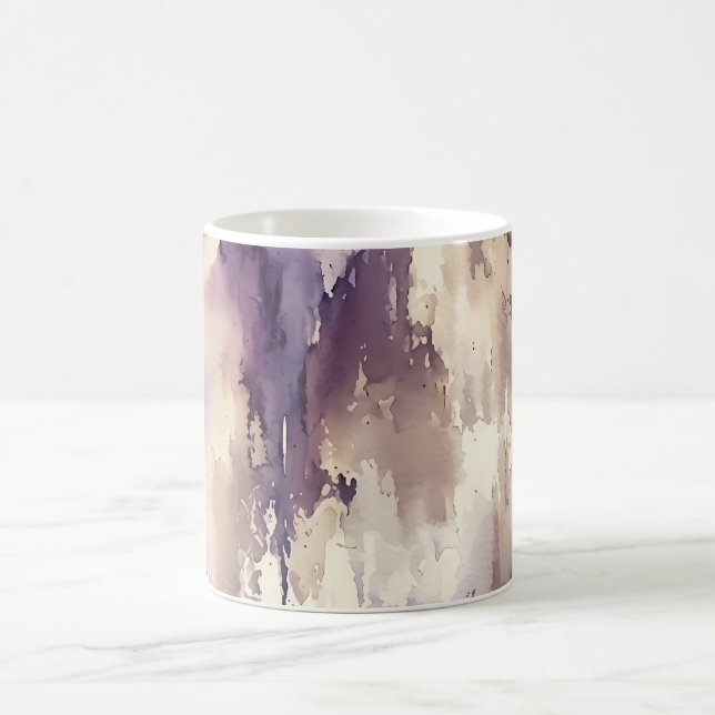 Mug Aquarelle abstraite violette et beige (Centre)