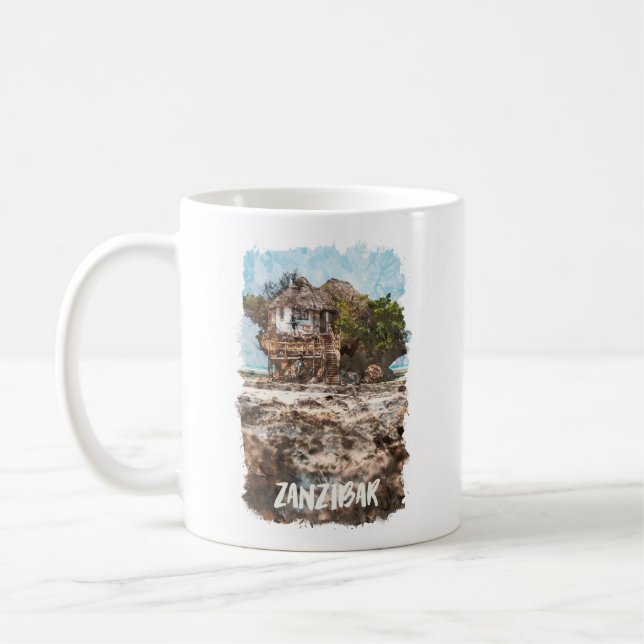 Mug Aquarelle Afrique de Zanzibar (Gauche)