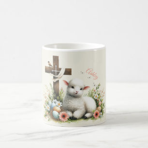Mug Aquarelle Agneau de Pâques Personnalisé